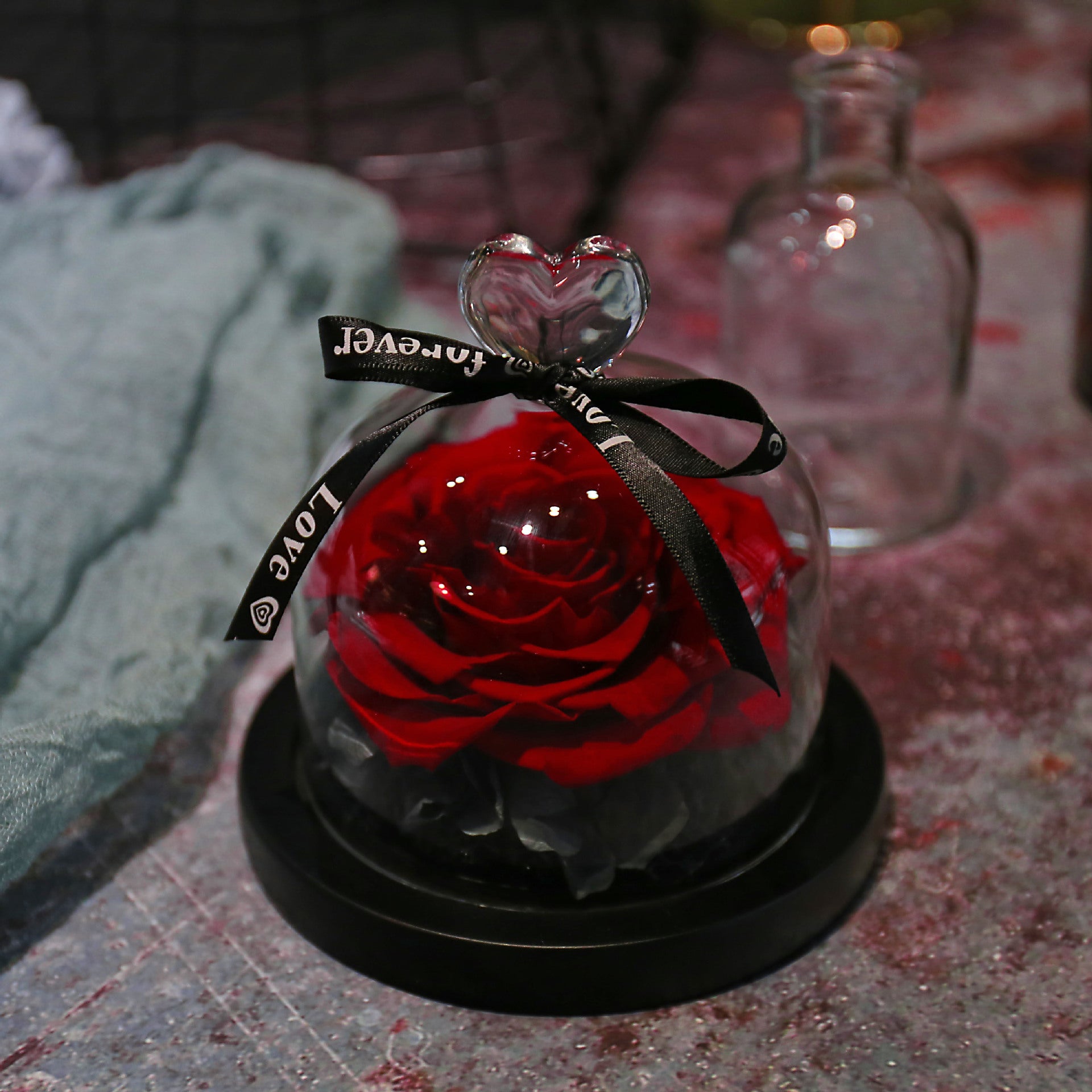 Glass Cover Eternal Rose Gift Box Valentine Birthday Gift