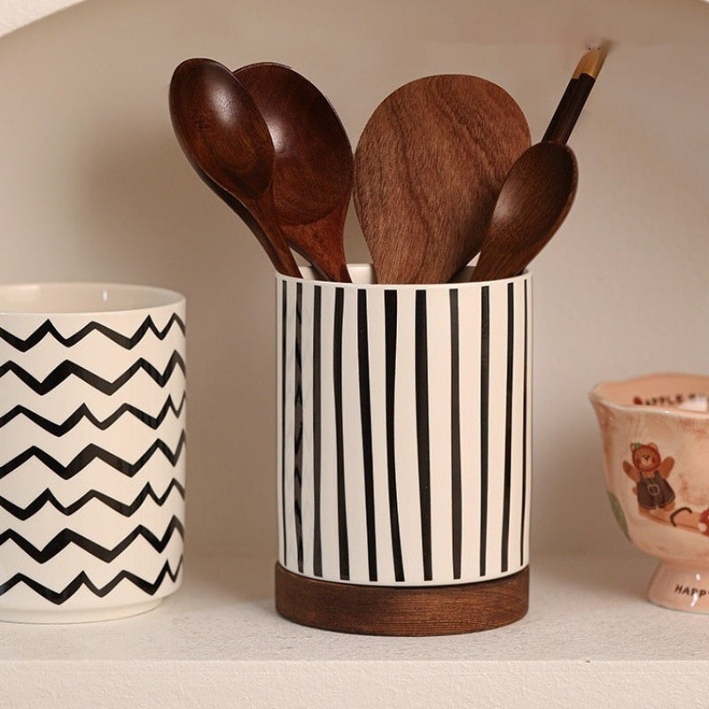 Ceramic Kitchen Chopstick Draining Holder Rack