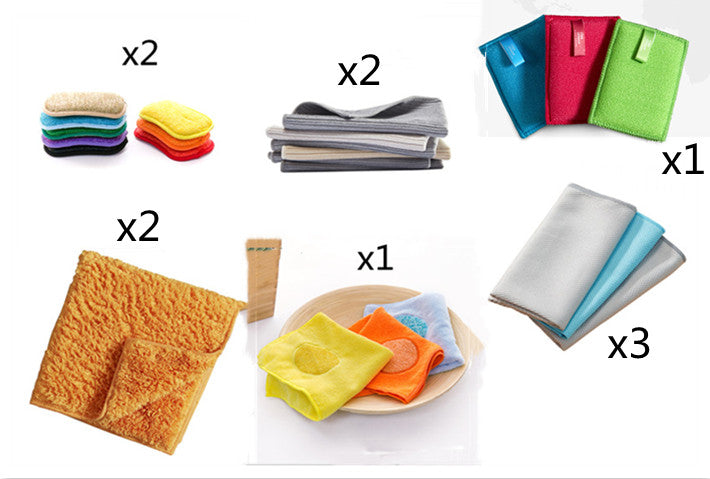 Double Sided Kitchen Cleaning Sponge Microfiber Non Stick Pot Cleaner