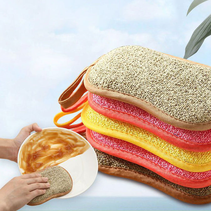 Double Sided Kitchen Cleaning Sponge Microfiber Non Stick Pot Cleaner