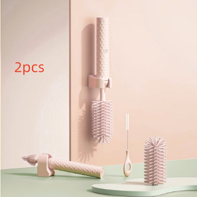 Electric Silicone Bottle Cleaning Brush Set 360° Rotating Battery Powered