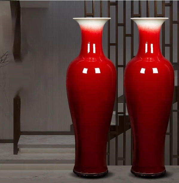 Large Langhong Ceramic Glazed Decorative Vase