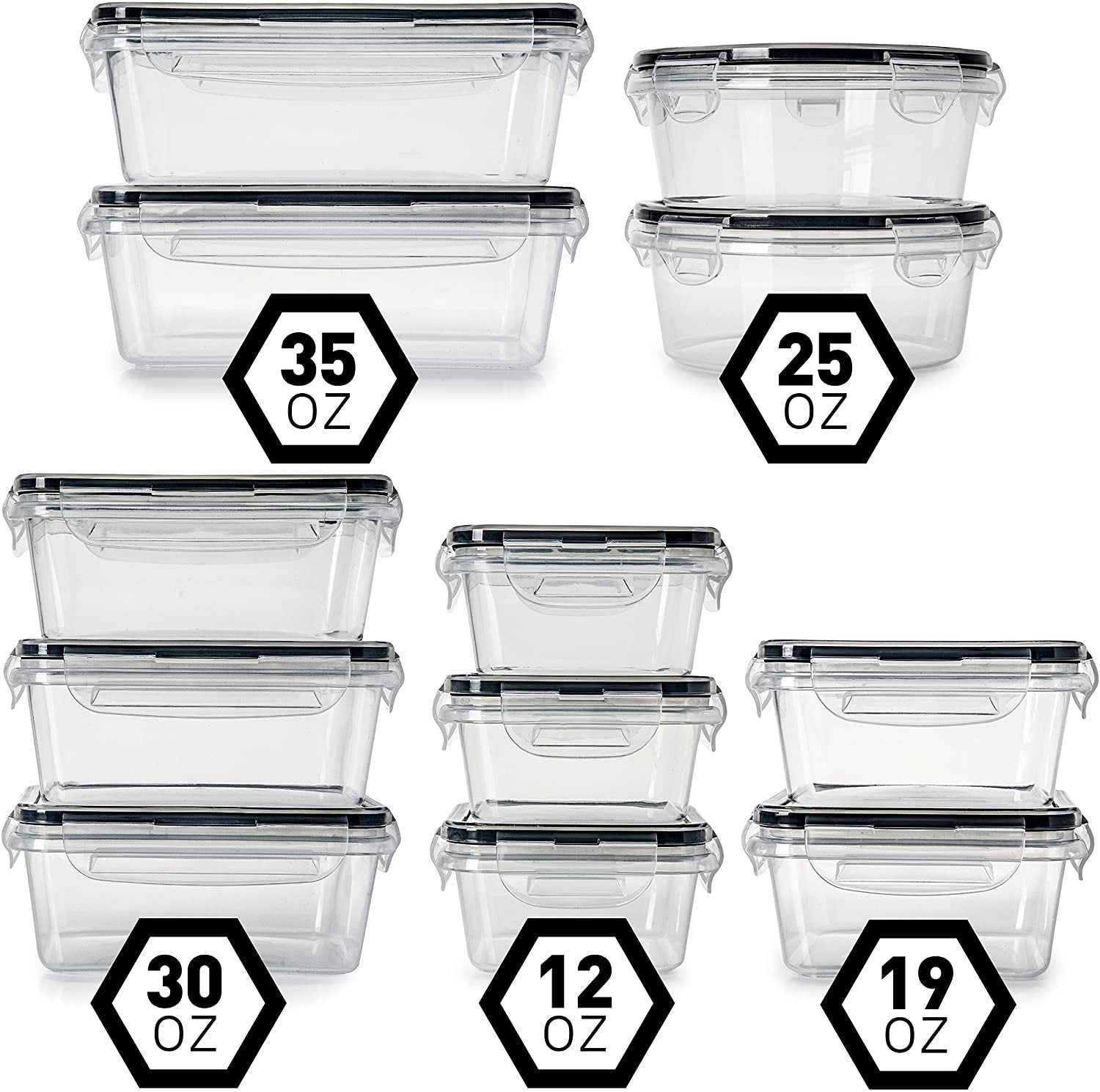 12 Piece Kitchen Cereal Storage Box Set Refrigerator Containers