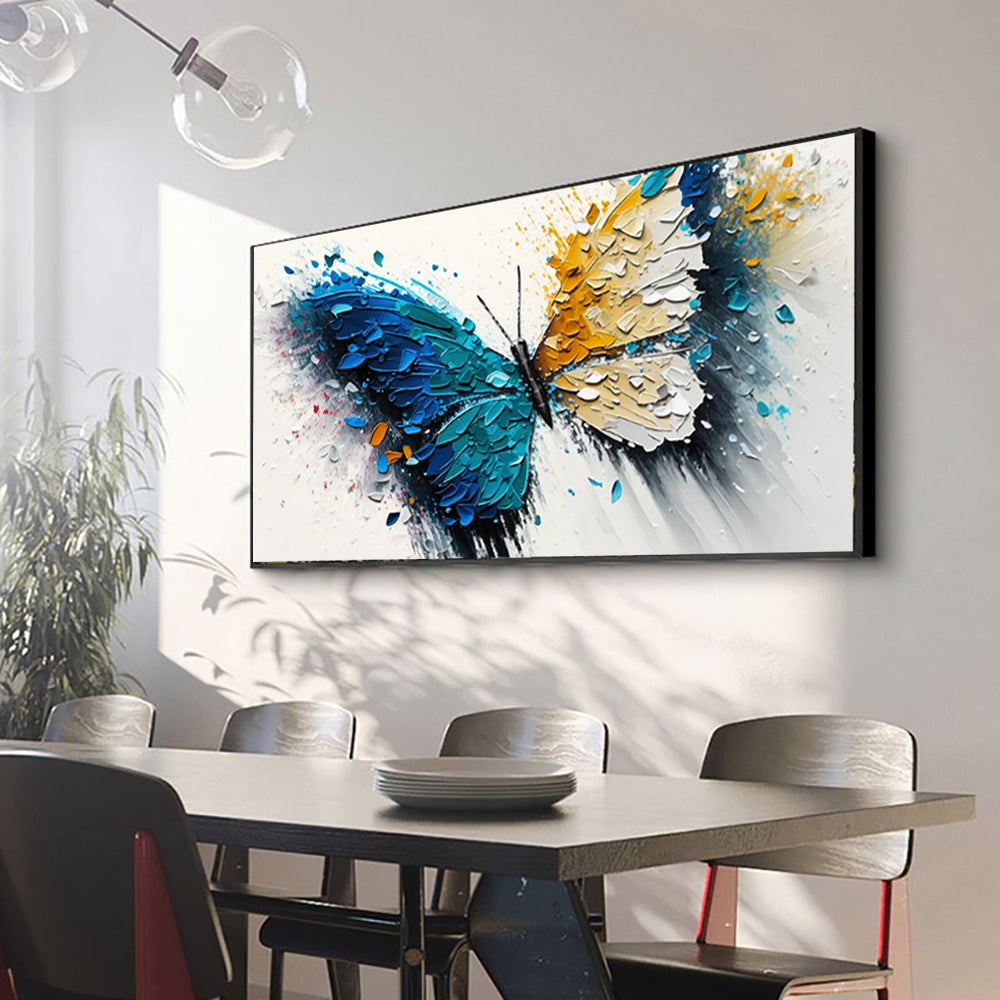 Large Abstract Butterfly Canvas Painting Living Room Wall Decor