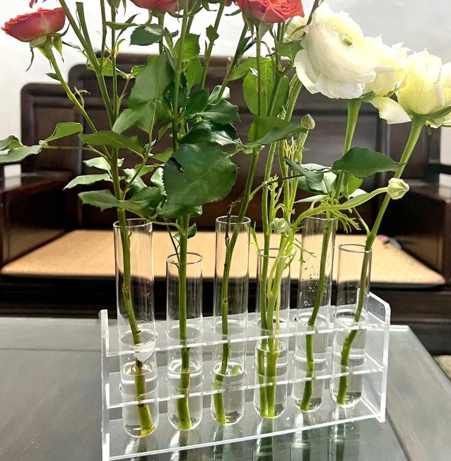 Clear Glass Test Tube Vase Hydroponic Flower Decor