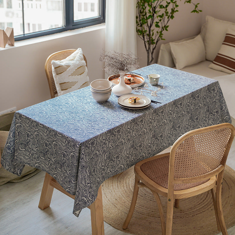 Cotton Linen Corrugated Tablecloth Household Coffee Table Cover