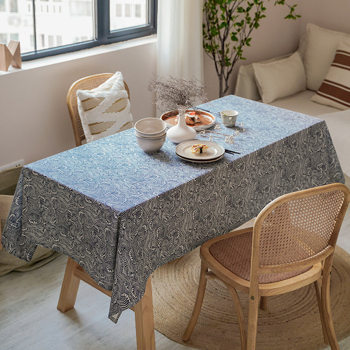 Cotton Linen Corrugated Tablecloth Household Coffee Table Cover