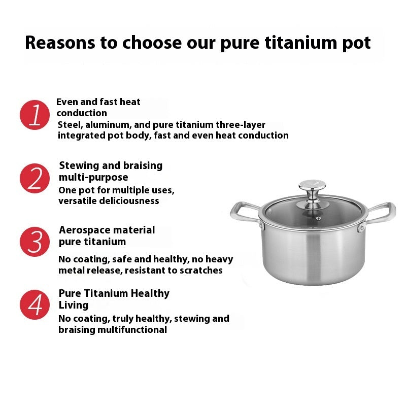 Ultralight Titanium Soup Pot Non-Coated Premium Outdoor