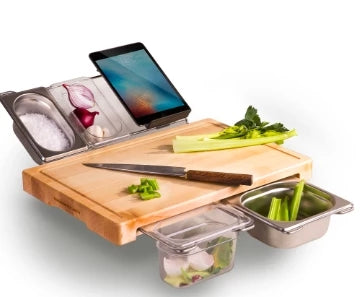 Multifunction Bamboo Cutting Board With Storage Tray