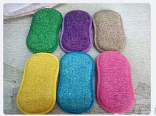 Double Sided Kitchen Cleaning Sponge Microfiber Non Stick Pot Cleaner