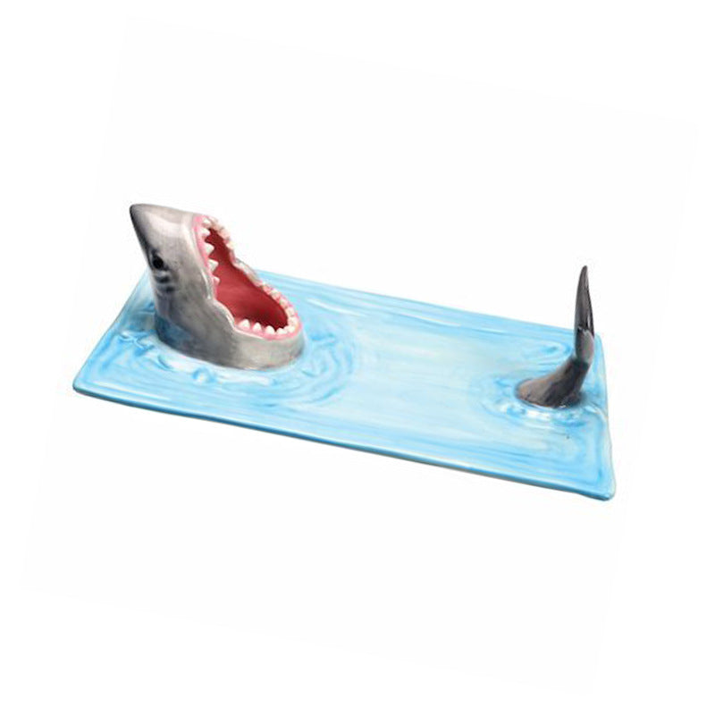 Shark Shape Ceramic Sushi Plate Decorative Tableware