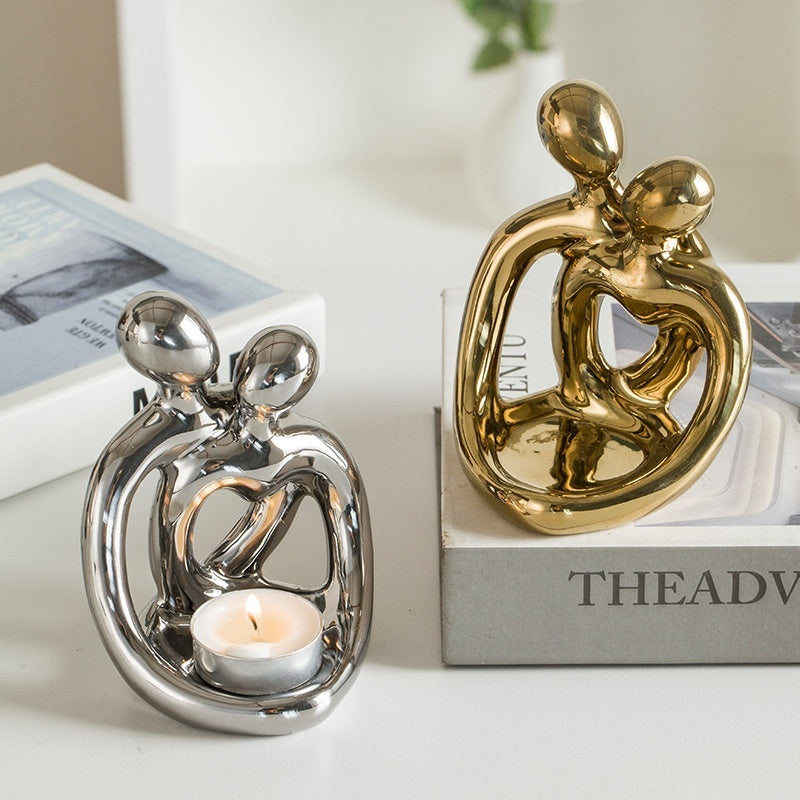Nordic Ceramic Couple Candle Holders Aromatherapy Decor