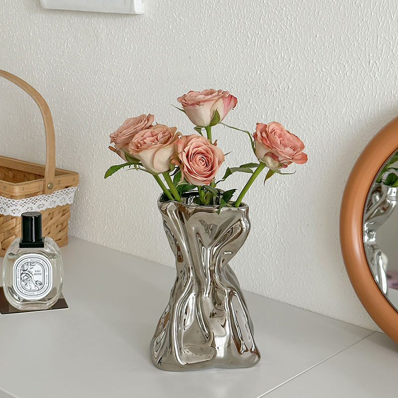 Simple Cream Style Vase Home Decoration Ornament
