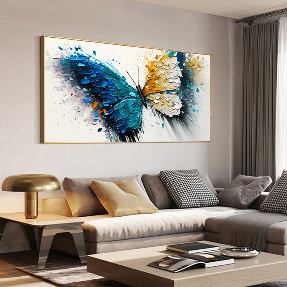 Large Abstract Butterfly Canvas Painting Living Room Wall Decor