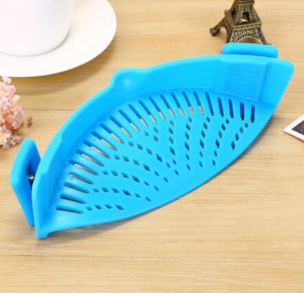 Silicone Clip-On Pot Strainer Funnel Colander Tool