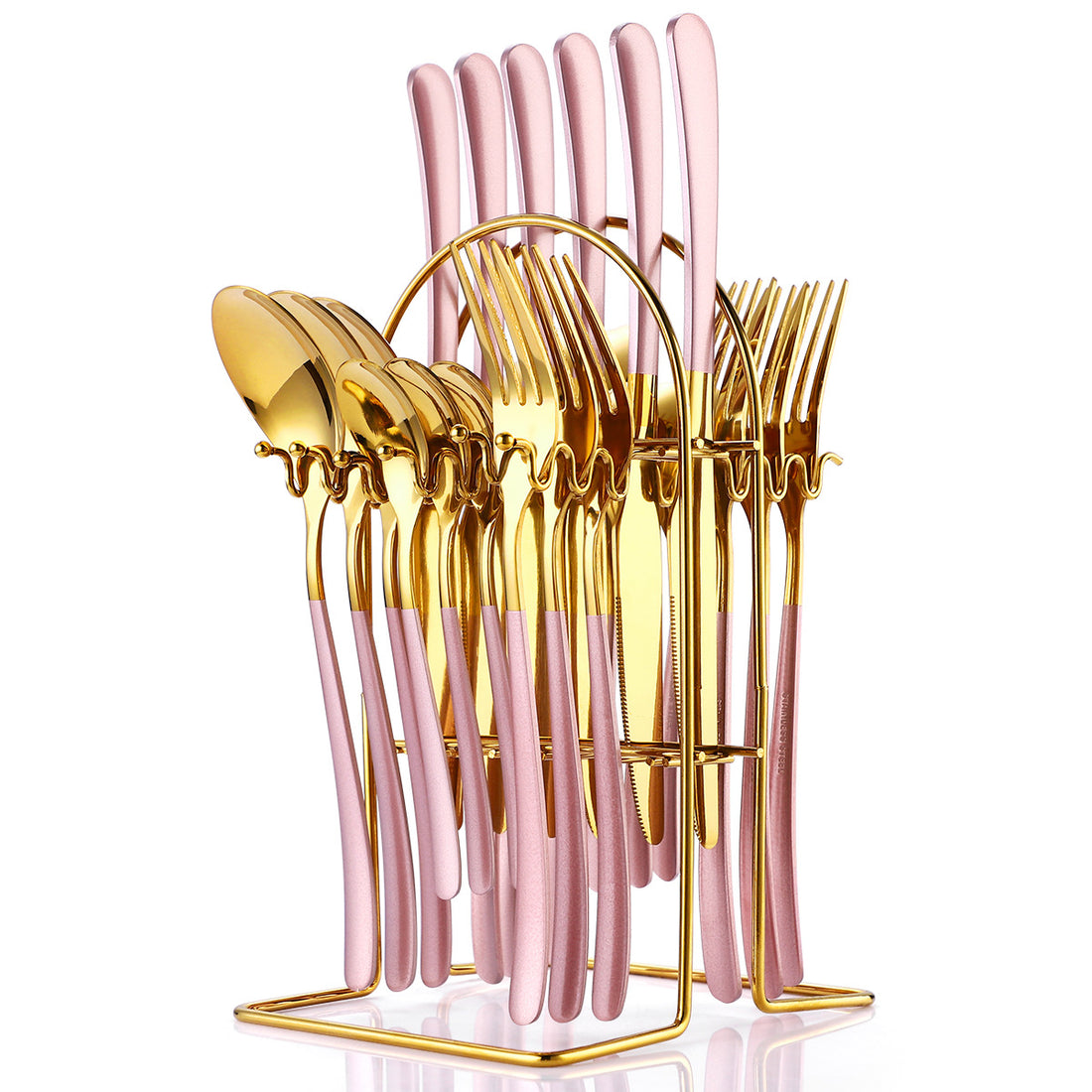 Stainless Steel Cutlery Set 24 Piece With Storage Rack