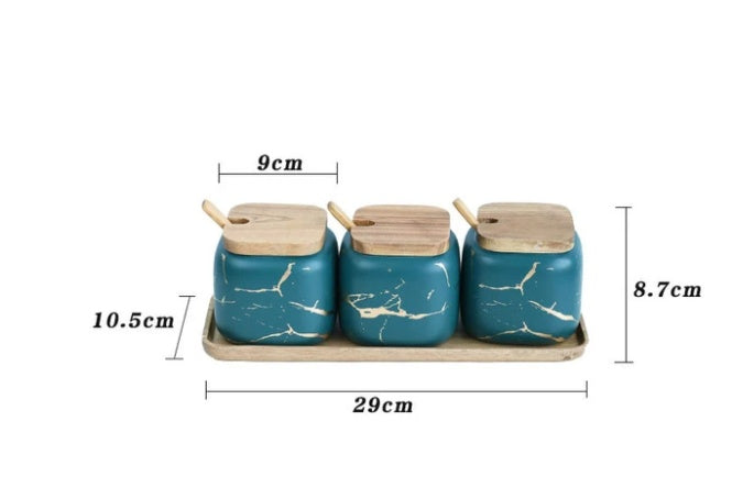 Nordic Gold Marble Storage Jar Set