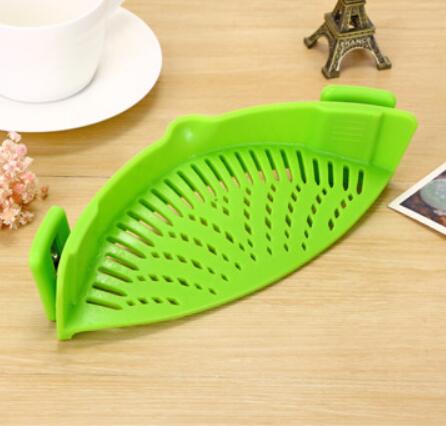 Silicone Clip-On Pot Strainer Funnel Colander Tool