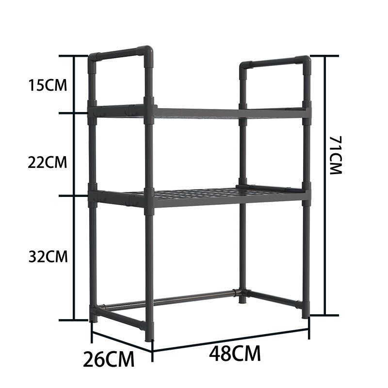 Double Layer Microwave Oven Kitchen Storage Rack