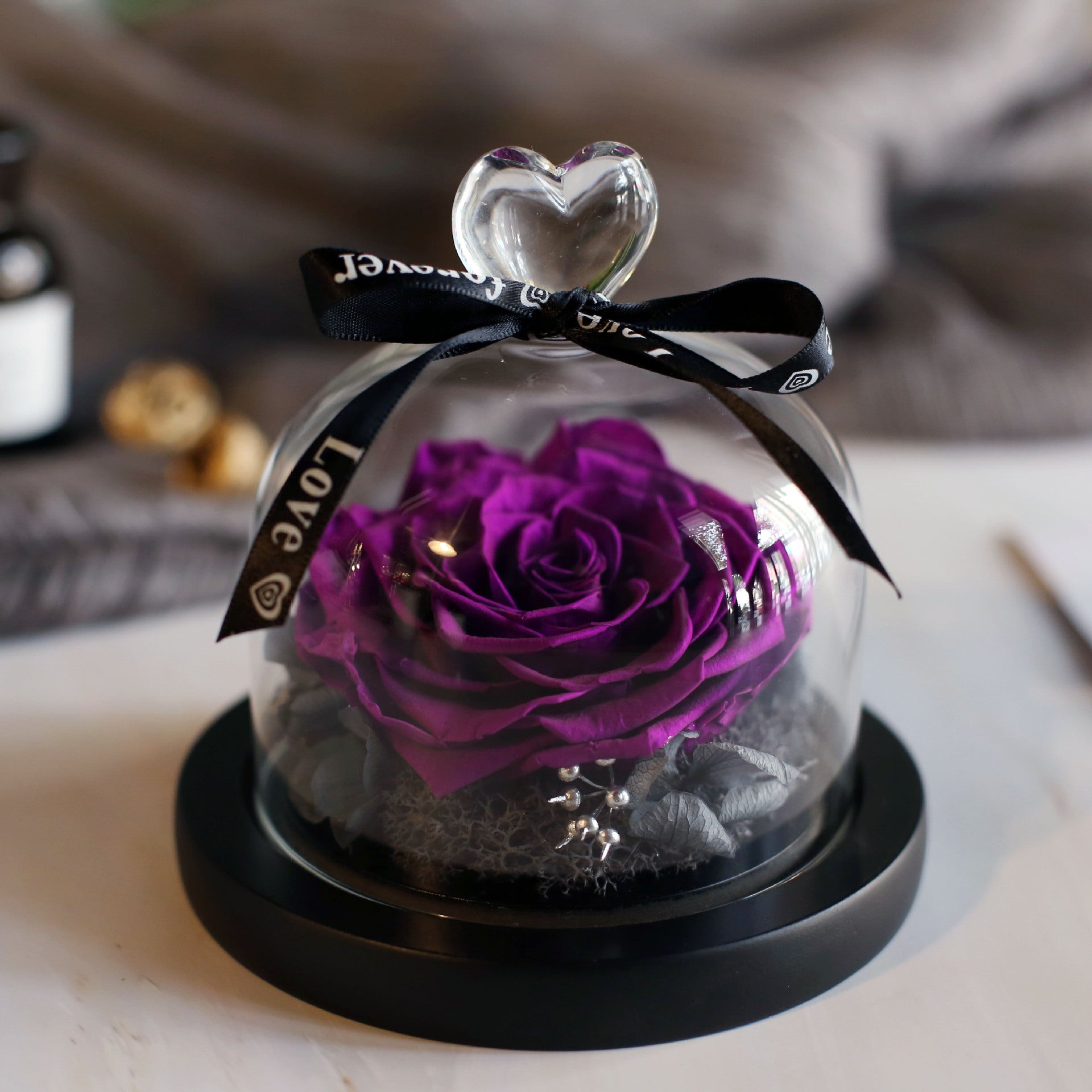 Glass Cover Eternal Rose Gift Box Valentine Birthday Gift
