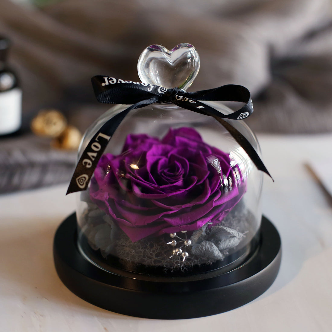 Glass Cover Eternal Rose Gift Box Valentine Birthday Gift