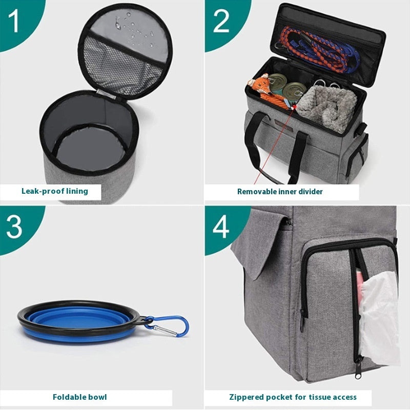 Large Capacity Pet Travel Backpack Outdoor Storage Bag