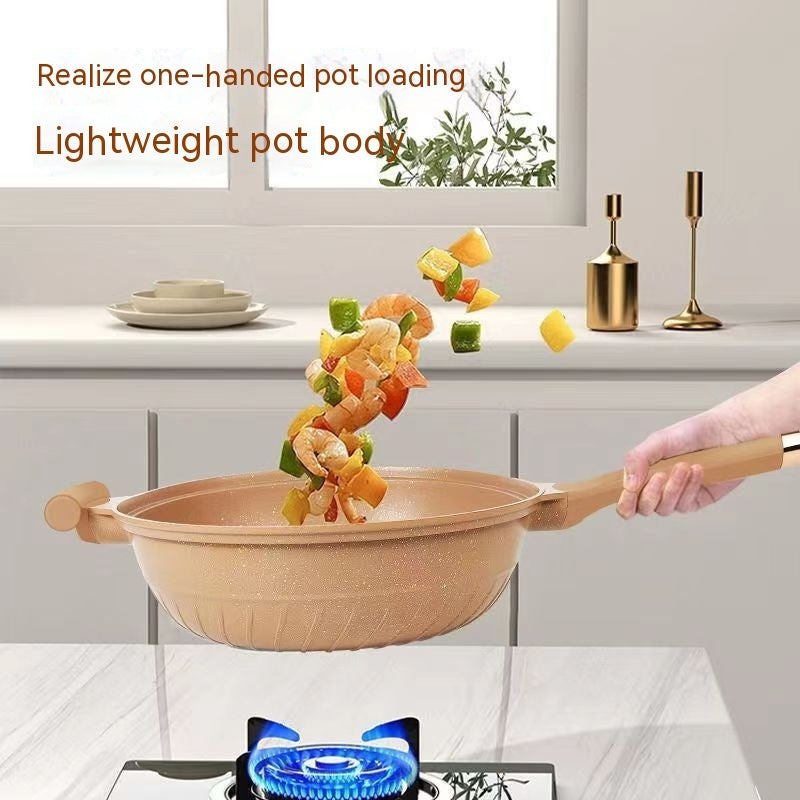 Titanium Coated Nonstick Wok Frying Pan for Home