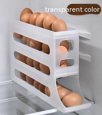 4-Layer Automatic Sliding Egg Storage Tray Refrigerator Holder