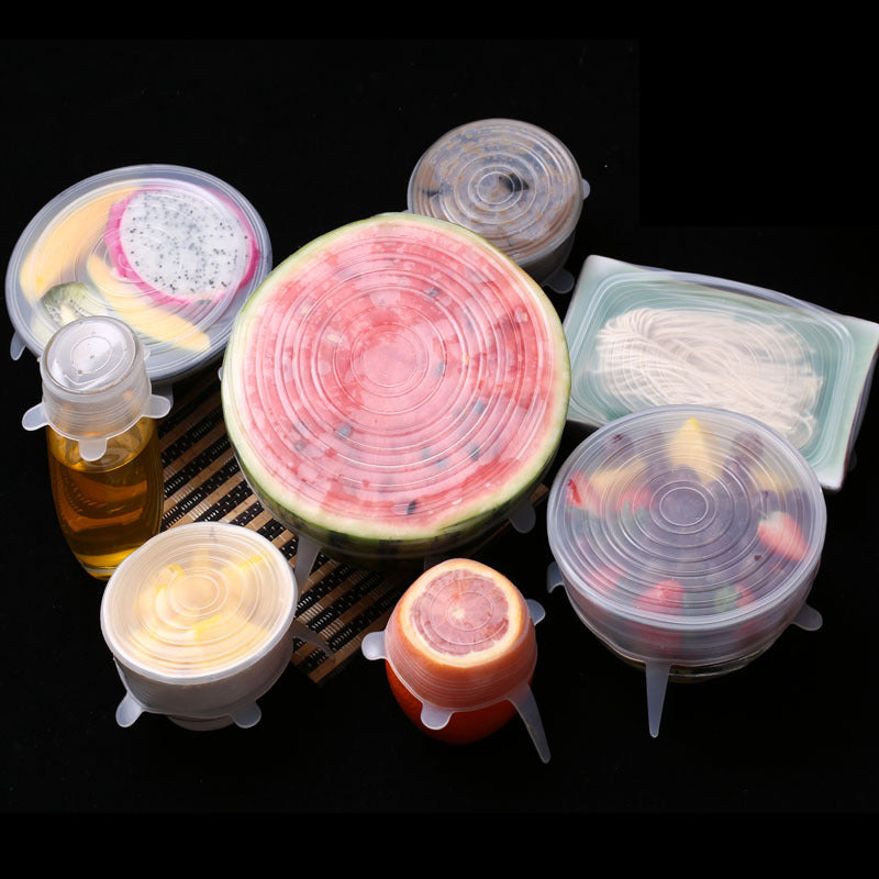 6Pcs Reusable Silicone Stretch Lids Food Storage Covers
