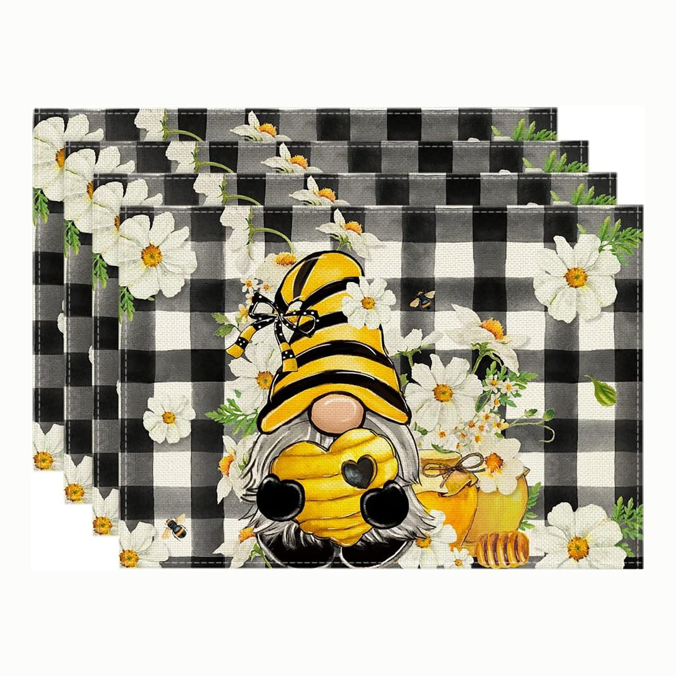 Sunflower Bee Print Table Runner Kitchen Tablecloth