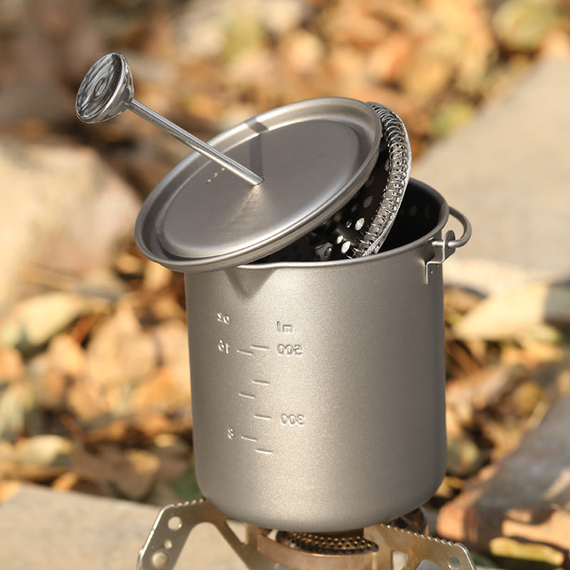 Ultralight Titanium Outdoor Hand-Brew Coffee Teapot