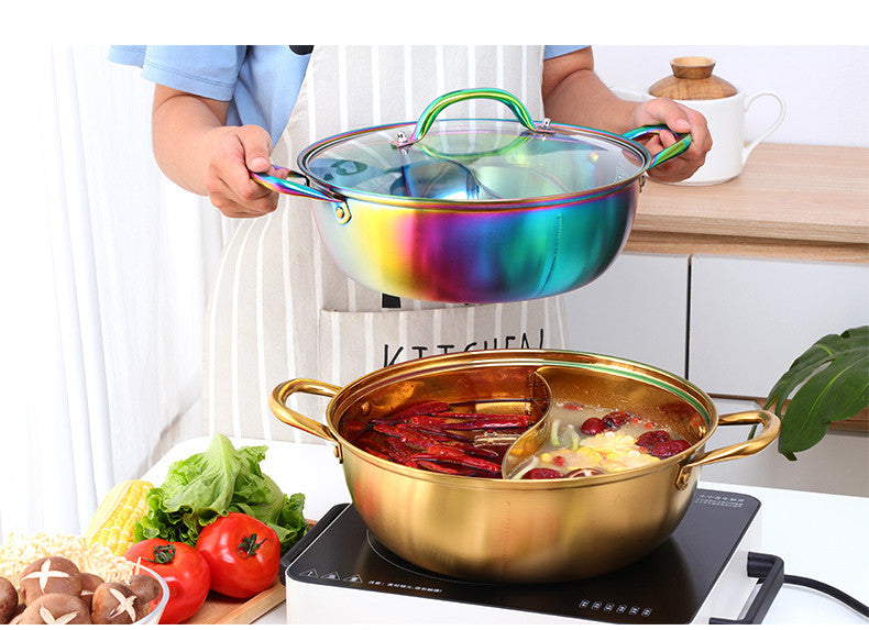 Stainless Steel Mandarin Duck Hot Pot with Titanium Plating