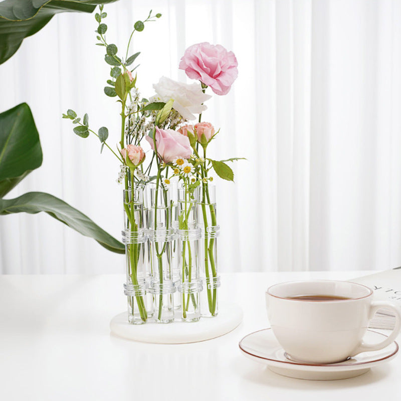 Clear Glass Test Tube Vase Hydroponic Flower Decor
