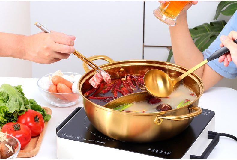 Stainless Steel Mandarin Duck Hot Pot with Titanium Plating