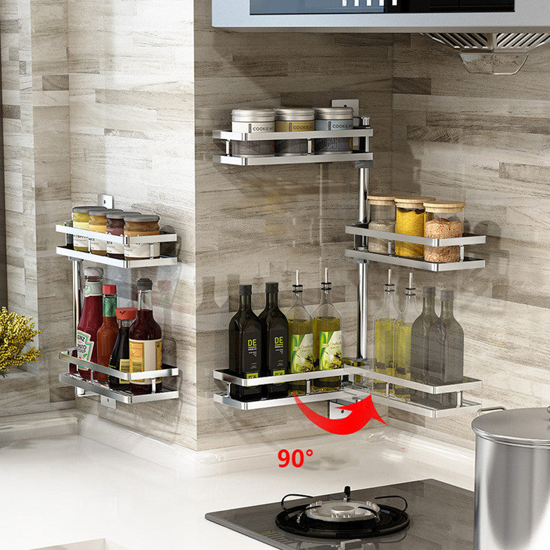 Wall Mounted Punch Free Kitchen Storage Shelf