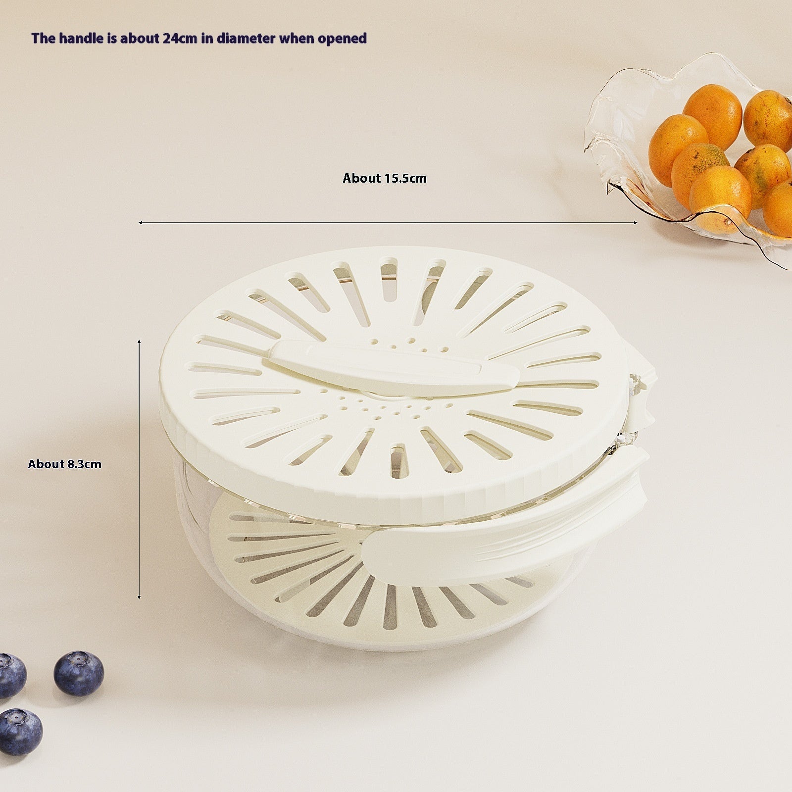 Foldable Fruit Washing Basket With Lid Vegetable Colander Kitchen Box