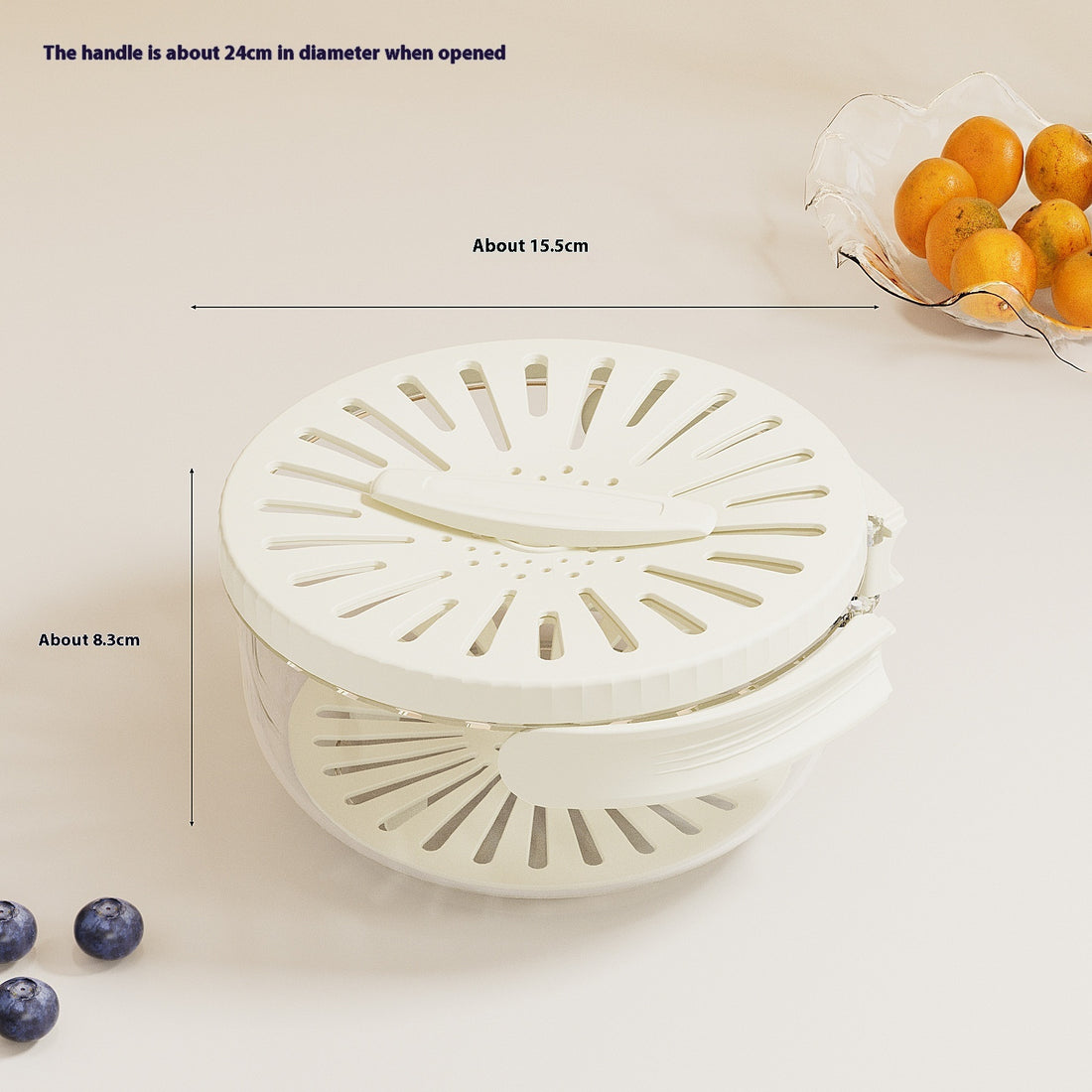 Foldable Fruit Washing Basket With Lid Vegetable Colander Kitchen Box
