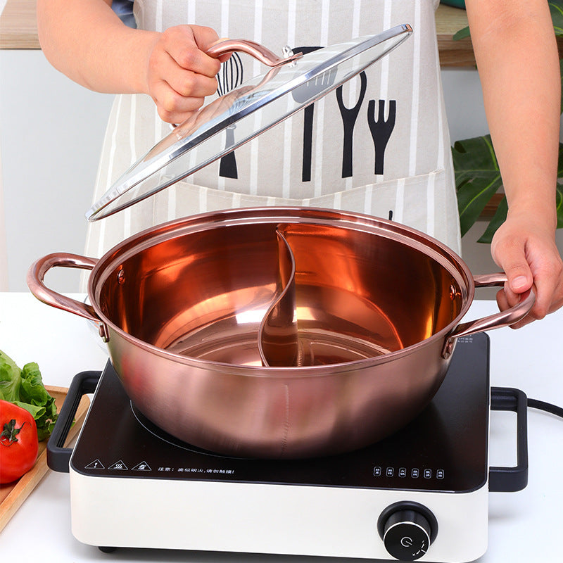 Stainless Steel Mandarin Duck Hot Pot with Titanium Plating