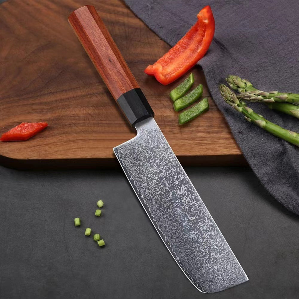 Seven Inch Damascus Steel Kitchen Knife For Precision Cooking