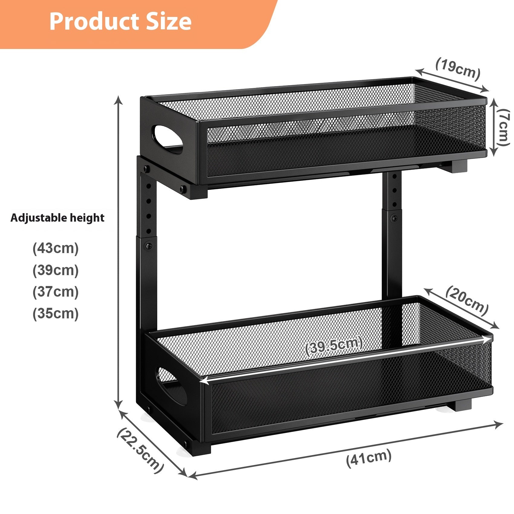 Pull Out Double Layer Kitchen Spice Drawer Storage Rack