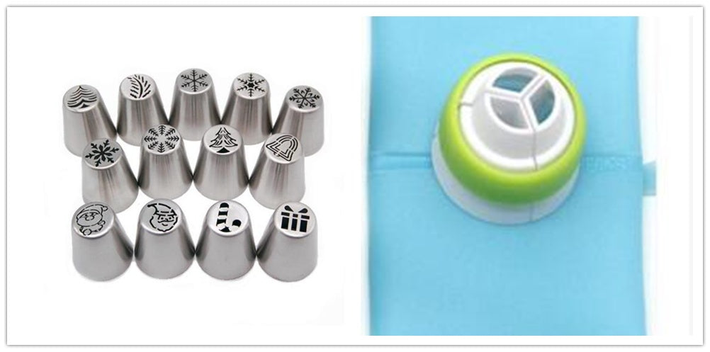 3-In-One Christmas Stainless Steel Cake Decorating Nozzle Set