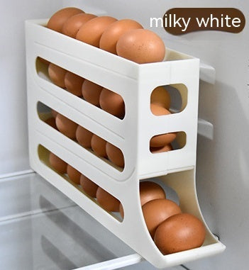 4-Layer Automatic Sliding Egg Storage Tray Refrigerator Holder