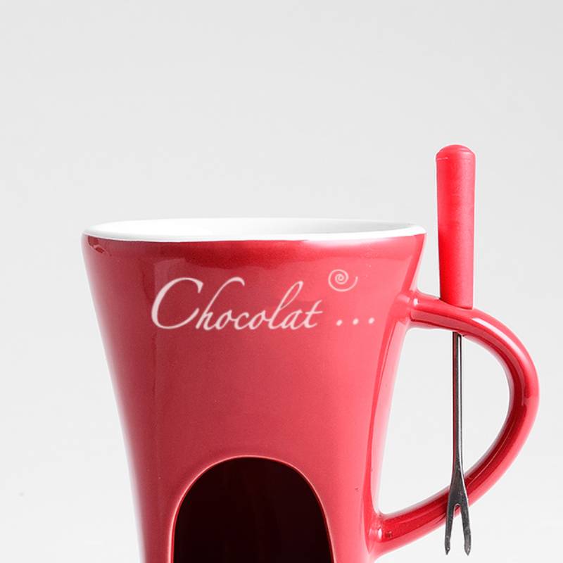 Mini Fondue Mug Set Chocolate Cheese Warmer Kit