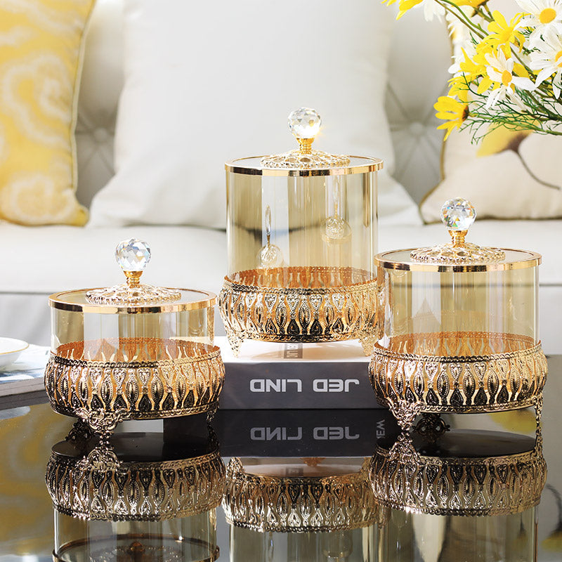 Metal Glass Candy Jar Storage Jar Storage Jar Decoration