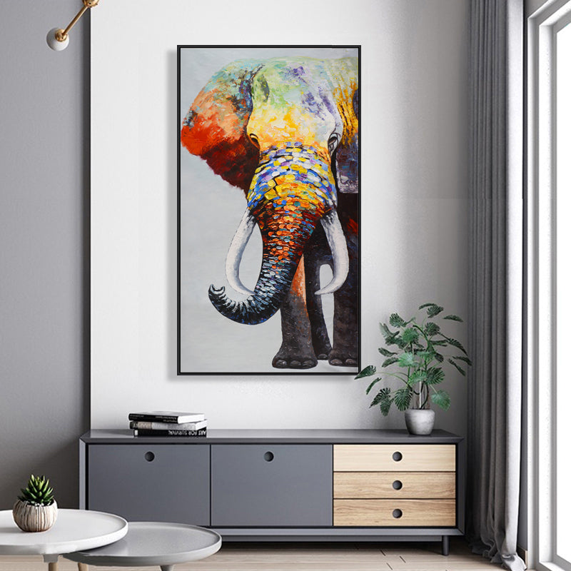 Abstract Elephant Canvas Oil Painting Wall Art