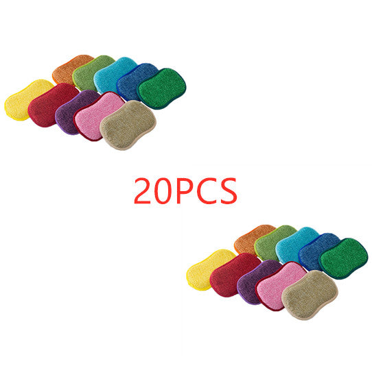 Double Sided Kitchen Cleaning Sponge Microfiber Non Stick Pot Cleaner