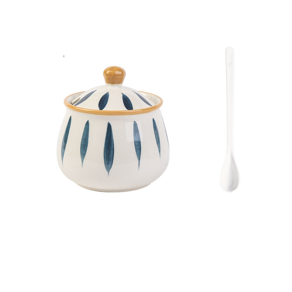 Household Kitchen Condiment Pot Ceramic Suit