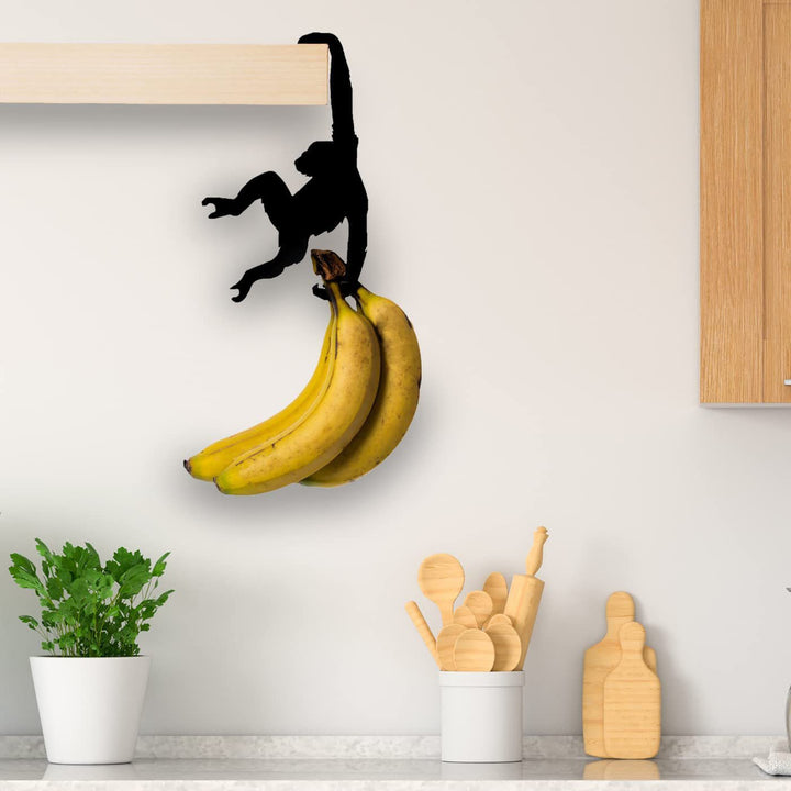 Wooden Monkey Wall Hook Decorative Organizer For Kitchen And Living Room