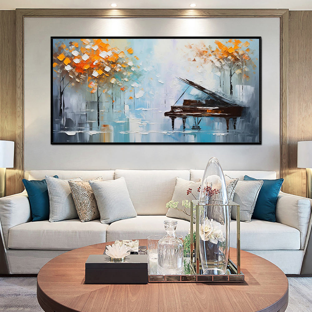 Hand-Painted Knife Tree Landscape Oil Canvas Wall Art