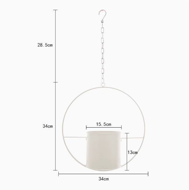 Nordic Hanging Iron Flower Pot Hydroponic Orchid Decor